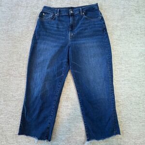 7 For All Mankind The Modern Straight Jeans  Women 31x25 Raw Hem Cropped (cut)‎
